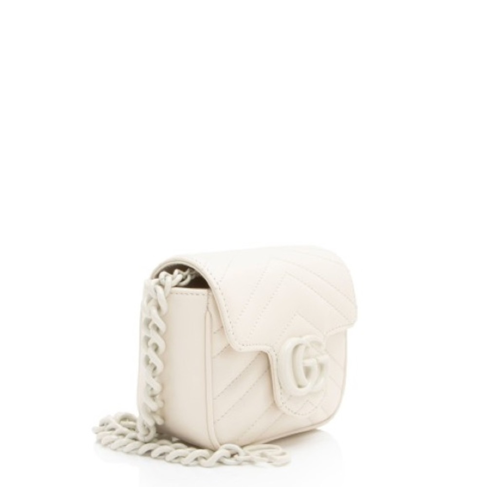 Gucci Matelasse GG Marmont Square Cream Shoulder or Belt Bag